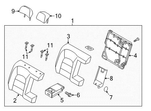 2018 Kia Forte5 Rear Seat Components Frame & Lock Assembly-Rear Diagram for 89410A7610WK