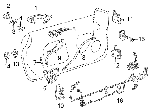 2019 Cadillac ATS Lock & Hardware Lock Cover Diagram for 23346617