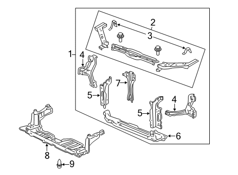 2003 Honda Civic Radiator Support Cover, Engine (Lower) Diagram for 74119-S5B-000
