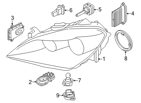 2013 BMW M6 Bulbs Number-Plate Light Led Diagram for 63267193294