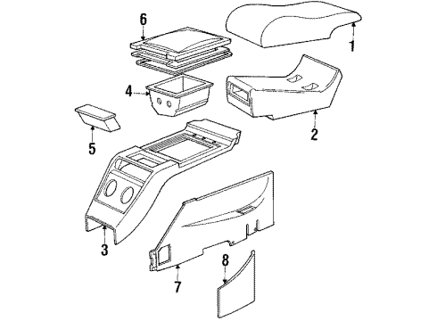 1984 BMW 633CSi Interior Trim Ashtray Rear Diagram for 51161904809