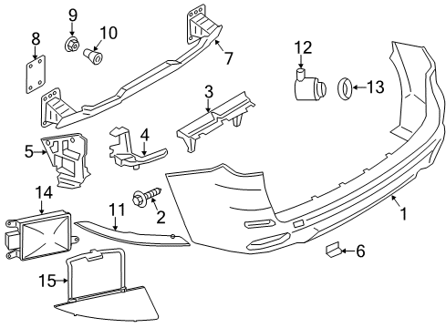 2014 BMW X5 Rear Bumper Reflector Left Diagram for 63147847591