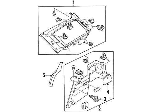 1999 Ford Escort Interior Trim - Quarter Panels Quarter Trim Panel Diagram for F8CZ7431013AAC