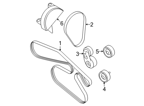 2009 Ford Fusion Belts & Pulleys Serpentine Tensioner Diagram for 4L8Z-6B209-AA