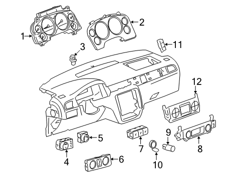 2007 GMC Yukon Adjustable Brake Pedal Instrument Cluster Diagram for 22834153