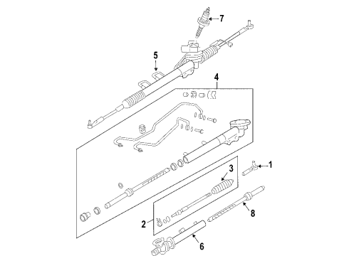 2003 Nissan Murano P/S Pump & Hoses, Steering Gear & Linkage Seal Kit-Power Steering Pump Diagram for 49591-2Y025