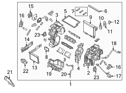 2016 Hyundai Sonata HVAC Case Cover-Heater Core Diagram for 97171-C2000