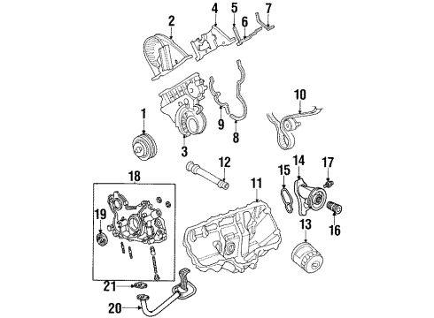 1995 Acura TL Senders Gasket, Oil Filter Base Diagram for 15205-PV1-003