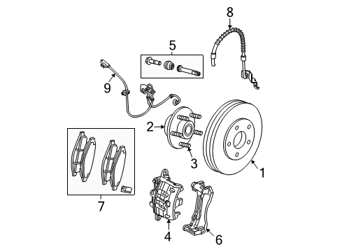 2005 Chrysler Pacifica Anti-Lock Brakes CALIPER-Disc Brake Diagram for 5103119AA