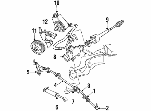 1990 Cadillac Brougham P/S Pump & Hoses, Steering Gear & Linkage PUMP, Power Steering Diagram for 26014111