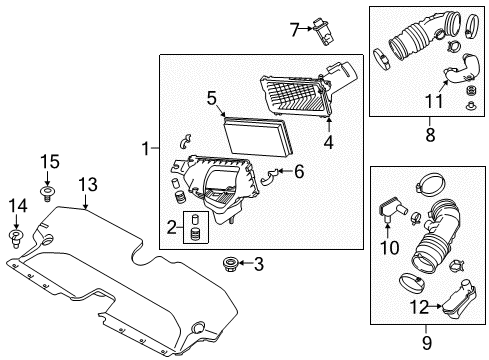 2016 Infiniti Q50 Powertrain Control Air Cleaner Housing Cover Diagram for 16526-4GA0A