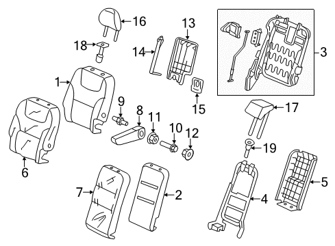 2012 Honda Odyssey Second Row Seats Armrest Assembly, Driver Side Middle Seat (Warm Gray) Diagram for 81780-TK8-A01ZA