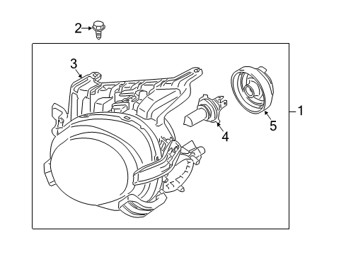 2012 Nissan Juke Bulbs Passenger Side Headlight Assembly Diagram for 26010-1KM0A