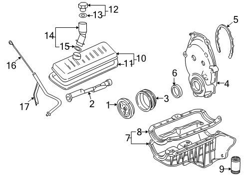 2009 Chevrolet Silverado 1500 Filters Oil Tube Diagram for 12615877