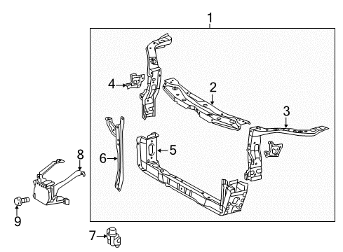 2014 Toyota Avalon Automatic Temperature Controls Radiator Support Diagram for 53210-07050