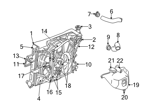 2004 Jeep Grand Cherokee Radiator & Components Bottle-COOLANT Recovery Diagram for 52079461AB