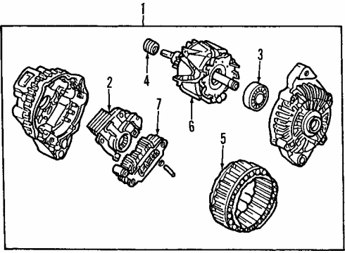 2005 Honda Civic Alternator Alternator Assembly (Cjx67) (Denso) Diagram for 31100-PRA-003