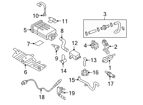 2010 Hyundai Genesis Coupe Powertrain Control Clamp-Hose Diagram for 28261-2C400