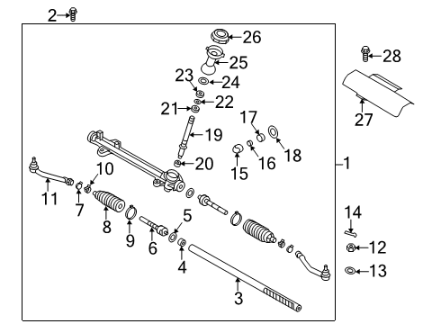 2020 Hyundai Santa Fe Steering Column & Wheel, Steering Gear & Linkage Gear Assembly-Steering Diagram for 56500-S2000