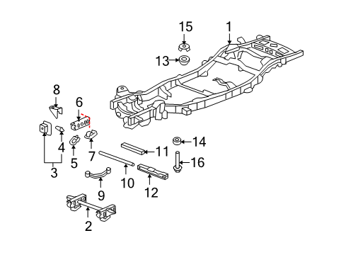 2013 Cadillac Escalade ESV Frame & Components Cushion, Body Bolt Upper *Pink Diagram for 15201794
