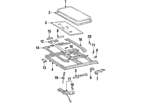 1993 Toyota Corolla Sunroof Relay, Sliding Roof Control Diagram for 85921-12030