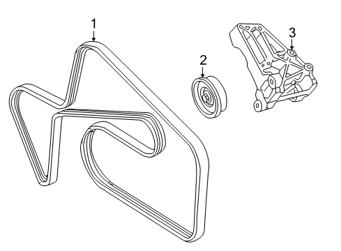 2000 Lincoln LS Belts & Pulleys Serpentine Belt Diagram for XW4Z-8620-CA