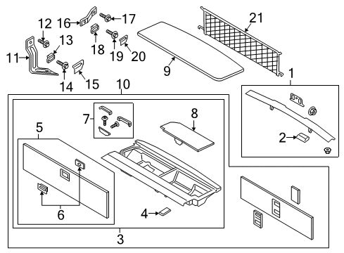2018 Lincoln Navigator Interior Trim - Rear Body Handle Diagram for JL1Z-78454A16-BC