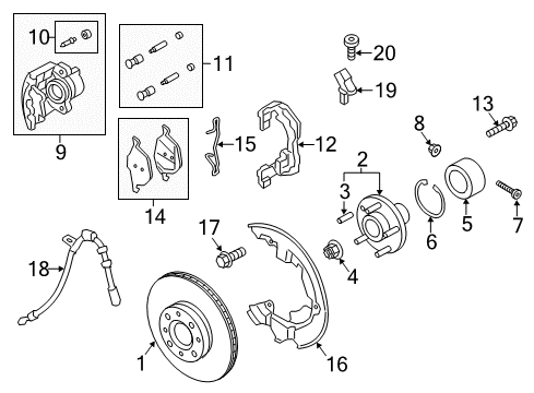 2018 Ford C-Max Brake Components Rear Pads Diagram for BV6Z-2200-C