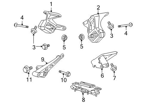2007 Mitsubishi Raider Engine & Trans Mounting Bracket-Engine Mount Diagram for 52013521AB