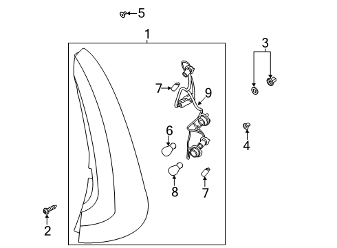 2020 Kia Soul Bulbs Rear Holder & Wiring Diagram for 92491K0010