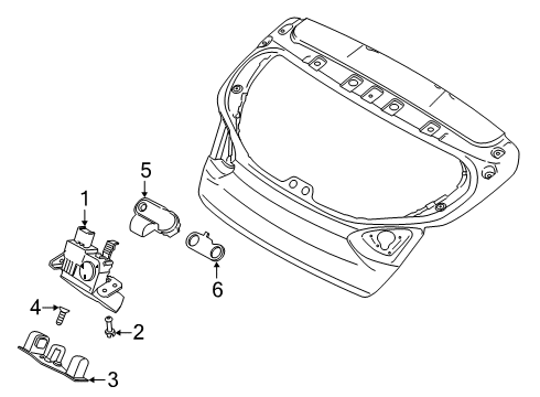 2020 Hyundai Veloster Lift Gate Trunk Lid Lock Latch Actuator Diagram for 81230-J3000