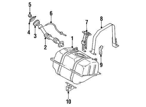 1997 Infiniti J30 Fuel System Components Packing-Fuel Gauge Diagram for 17342-0P000