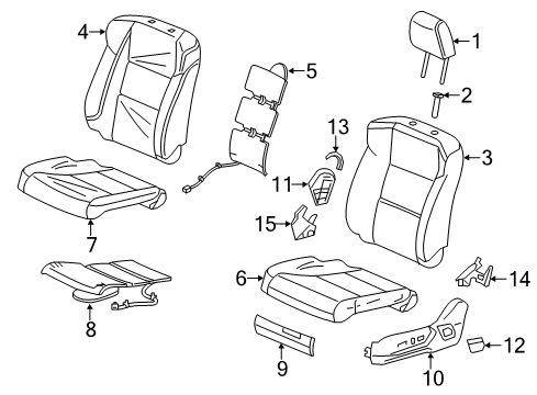 2018 Acura RDX Driver Seat Components Cover, Left Front Seat Cushion Trim (Sandstorm) (Leather) Diagram for 81531-TX4-A31ZA