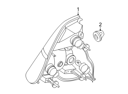 2002 Chrysler 300M Tail Lamps Lamp-Tail Stop Turn Diagram for 68055179AA