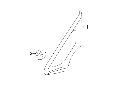 2016 Kia Forte Pillars, Rocker & Floor - Glass & Hardware GARNISH Assembly-Delta R Diagram for 86190A7020