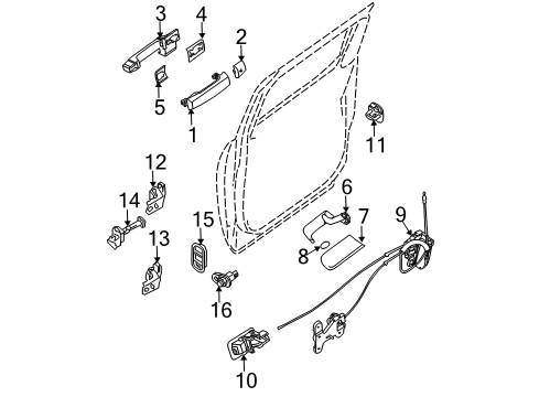 2009 Nissan Titan Switches Escutcheon-Front Door Inside Handle, RH Diagram for 80682-ZR00A