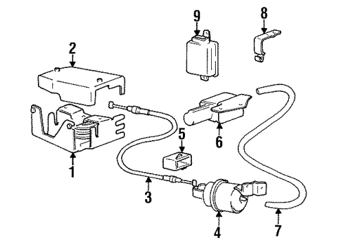 1995 Hyundai Sonata Cruise Control System Cover-Cruise Actuator Diagram for 96448-34000