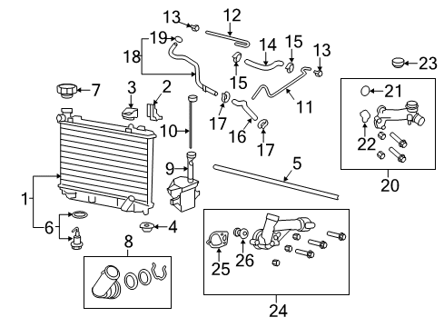 2012 Chevrolet Caprice Radiator & Components Radiator Assembly Diagram for 92251999