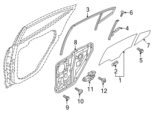 2019 Hyundai Elantra Rear Door Rear Left-Hand Door Module Panel Assembly Diagram for 83471-F3000