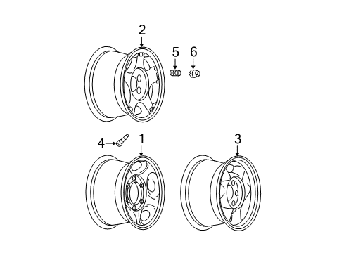 2013 Chevrolet Express 2500 Wheels Wheel Rim Assembly-16X6.5X28 (Black) *Black Diagram for 9595400