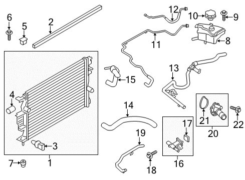 2014 Ford Fusion Radiator & Components Reservoir Hose Diagram for DG9Z-8063-D