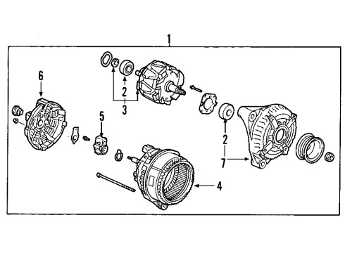 2004 Lexus GX470 Alternator Alternator Diagram for 27060-50320-84