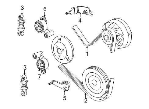 2001 BMW 750iL Belts & Pulleys Adjusting Pulley Diagram for 11281745550