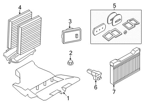 2010 BMW 750Li Heater Core & Control Valve Water Valve Diagram for 64539119164