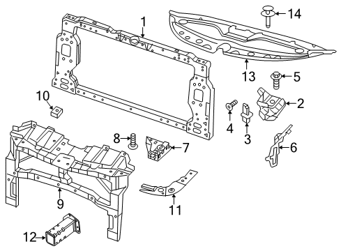 2017 Chrysler 200 Radiator Support Beam-Lower Load Diagram for 68096084AC