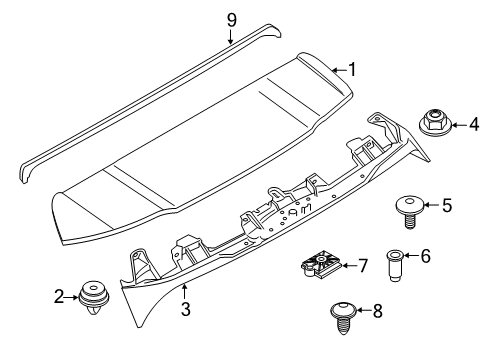 2020 BMW X3 Rear Spoiler Torx Bolt Diagram for 51211973382