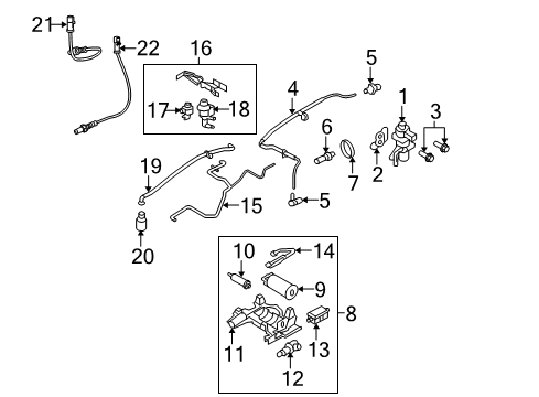 2008 Ford Escape EGR System EGR Valve Diagram for XR1Z-9D475-BA