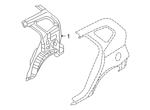 2007 Kia Rondo Inner Structure - Quarter Panel Panel Assembly-Quarter Inner Diagram for 716021D010