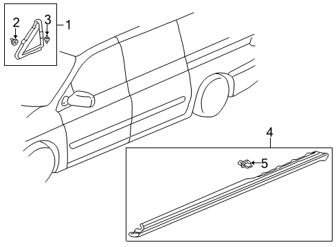 2000 Honda Odyssey Exterior Trim - Pillars, Rocker & Floor Garnish Assy., L. FR. Pillar Corner Diagram for 75495-S0X-A00