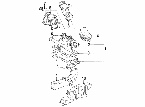 1990 Lexus ES250 Filters Hose, Air Cleaner Diagram for 17881-62020